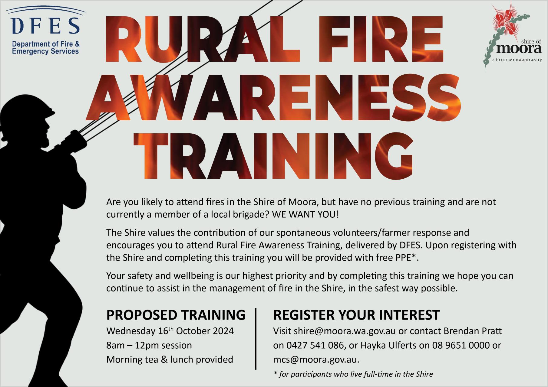 Rural Fire Awareness Training: 16th October