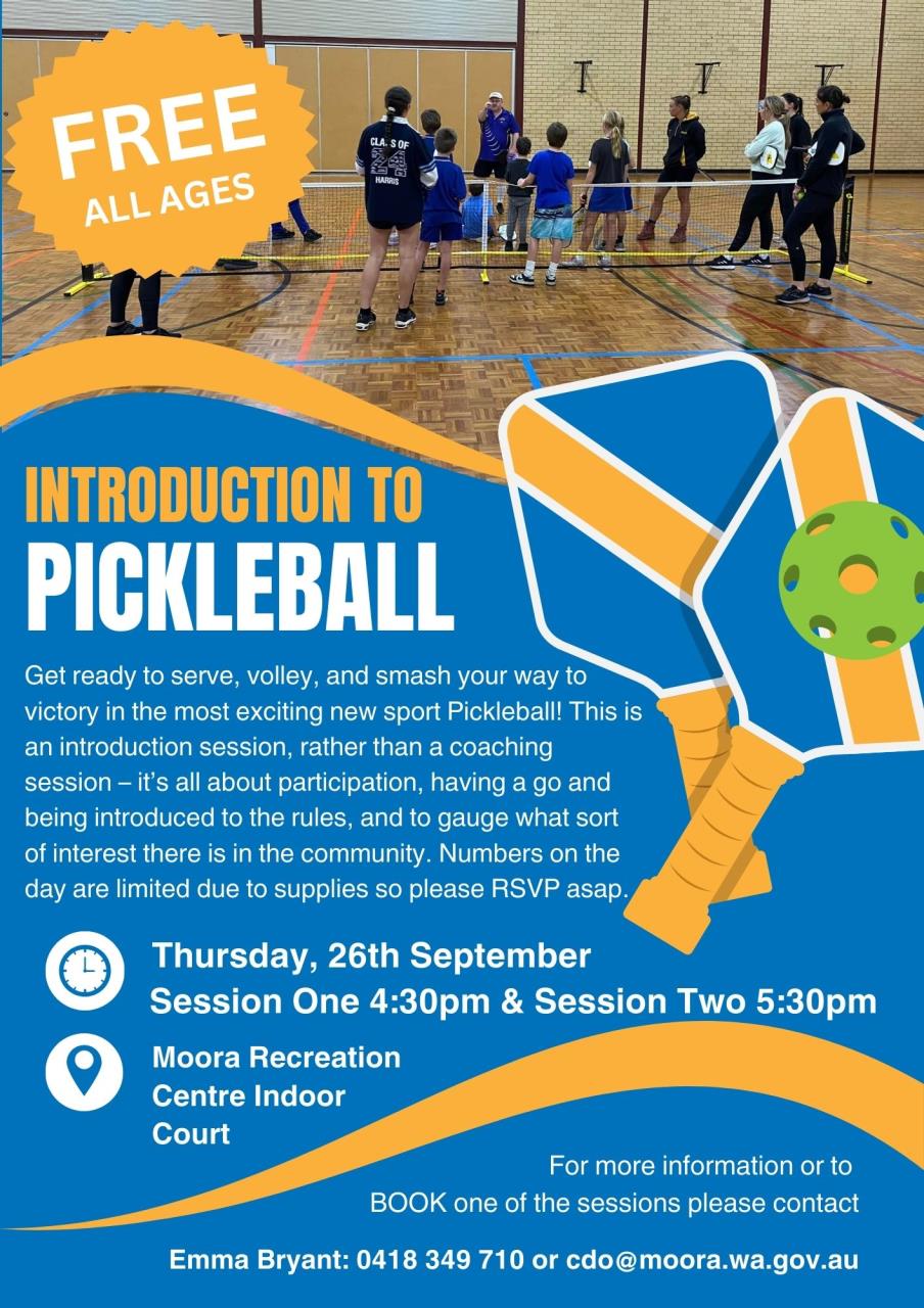 Introduction to Pickleball: Wednesday 30th October