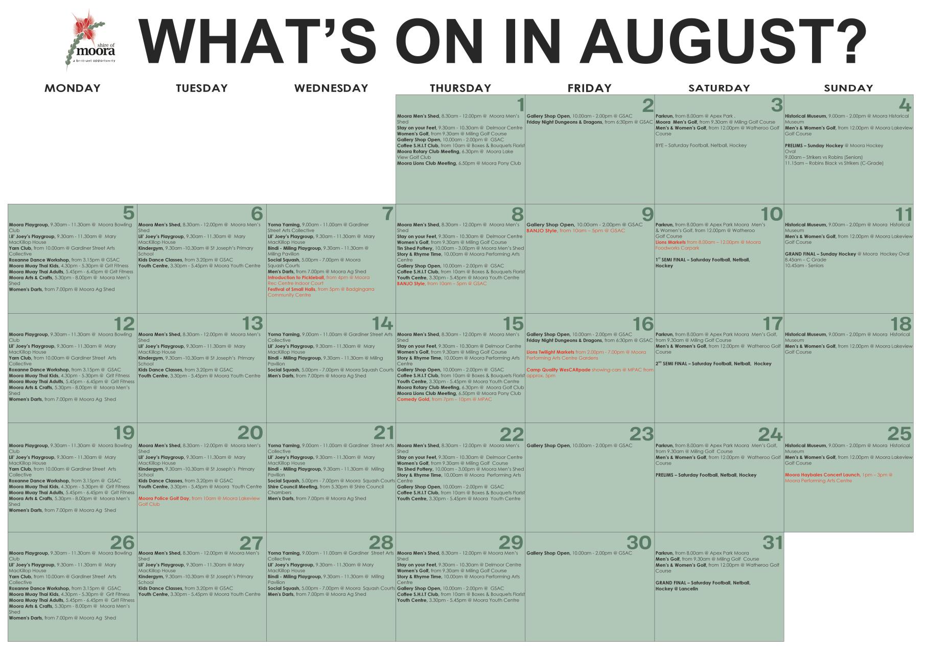 What's On in August?